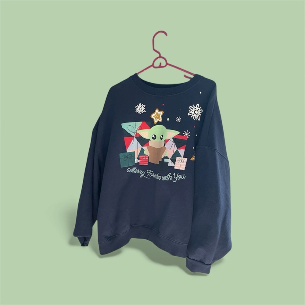 Disney Parks Baby Yoda Merry Force Be With You Christmas Sweatshirt  Women's  1X